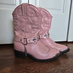 Laredo Pink Western Cowboy Boots with Embellishments